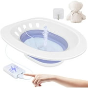 Electric Sitz Bath, Sitz Bath for Hemorrhoids, Sitz Bath for Toilet Seat, Sits Bath Kit for Women, for Soothes Hemorrhoids \u0026 Perineum, Automatic Flushing